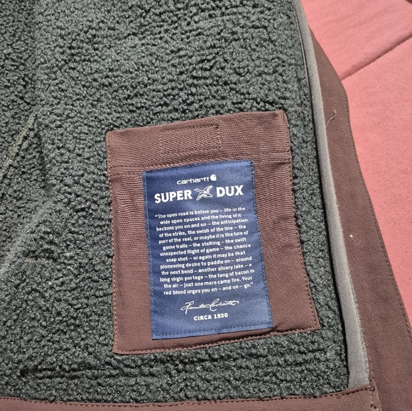 Carhartt Super Dux Jacket with Burgandy Trim - Picture 3 of 5